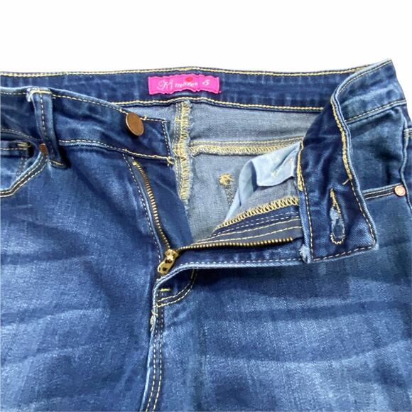 K's More Stretch High Rise Denim Skinny Blue Jeans Raw Hem Size 5 - Picture 7 of 12